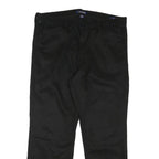 NAUTICA Mens Regular Fit Black Cotton Blend Trousers W34 L27 Zip Closure