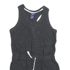 NIKE Womens Black Playsuit Cotton Blend Racerback M Casual Summer Drawstring