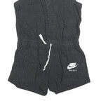 NIKE Womens Black Playsuit Cotton Blend Racerback M Casual Summer Drawstring