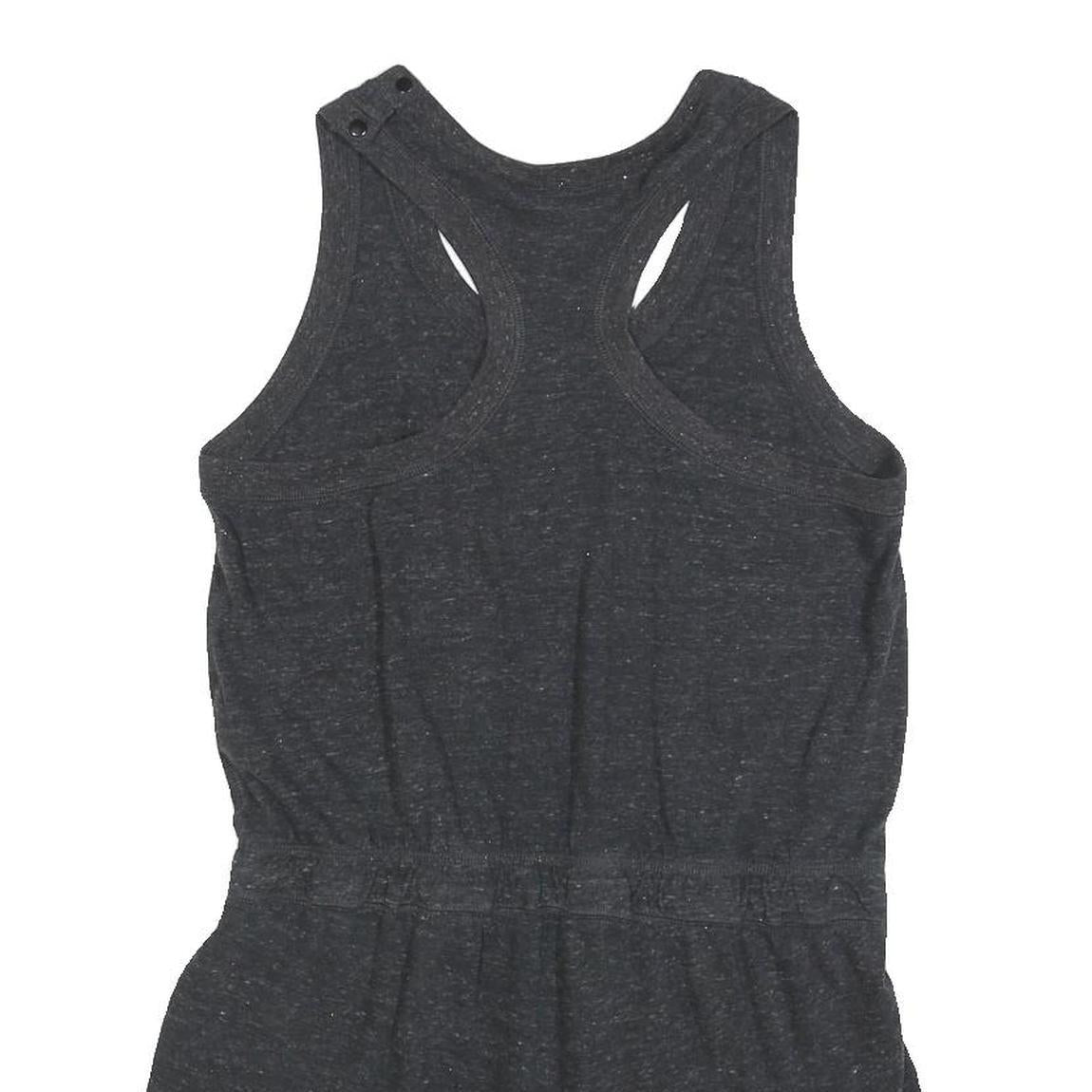 NIKE Womens Black Playsuit Cotton Blend Racerback M Casual Summer Drawstring