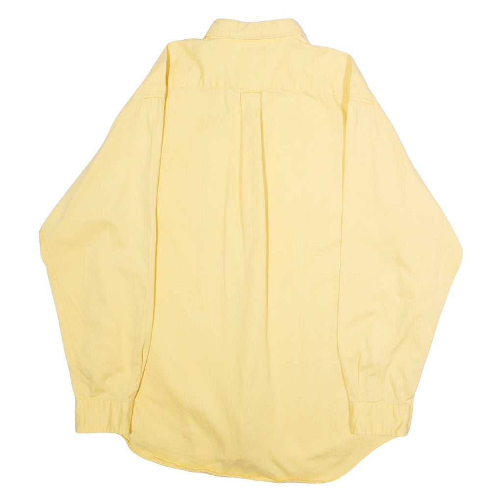 ALEXANDER JULIAN Mens Plain Shirt Yellow 90s Long Sleeve L