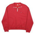 LEVI'S Womens Red 1/4 Zip Sweatshirt S Cotton Blend Pullover Casual