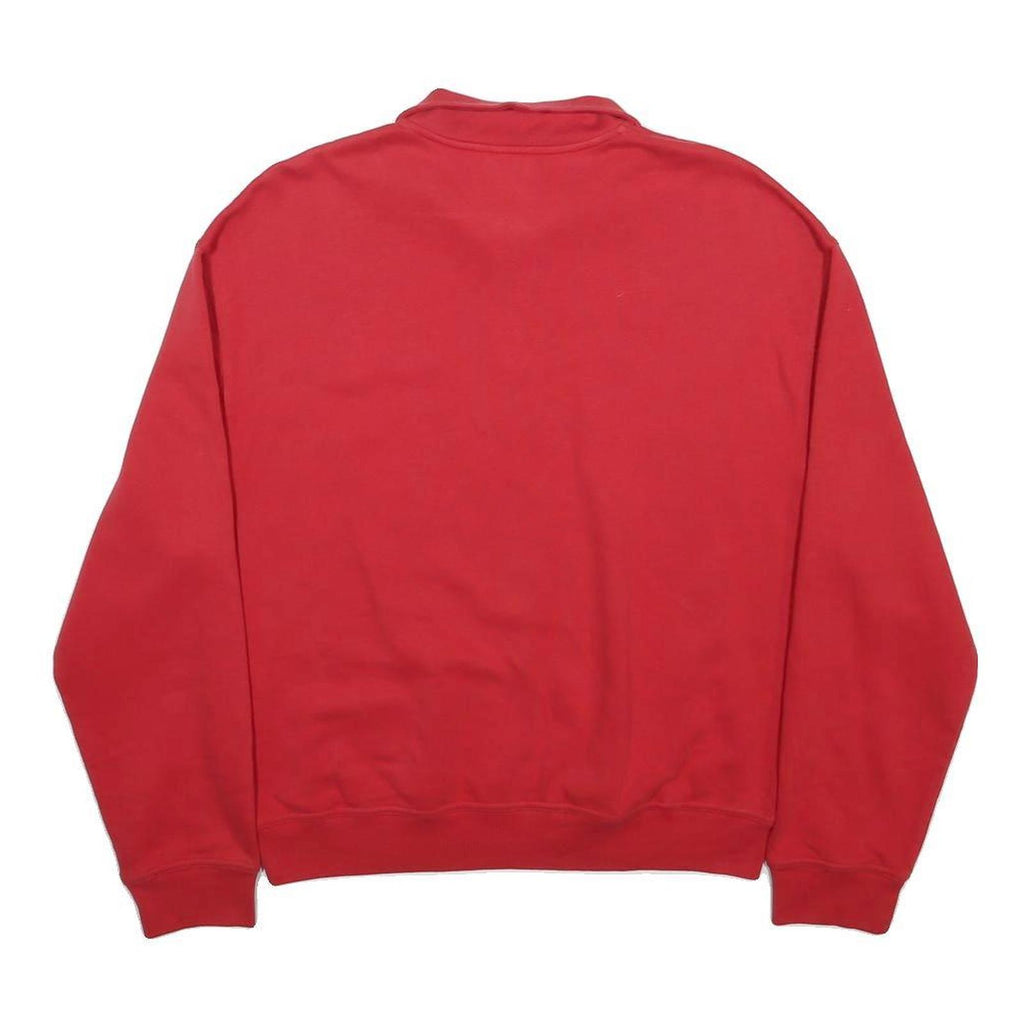 LEVI'S Womens Red 1/4 Zip Sweatshirt S Cotton Blend Pullover Casual