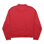 LEVI'S Womens Red 1/4 Zip Sweatshirt S Cotton Blend Pullover Casual