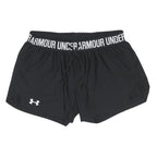 UNDER ARMOUR Womens Black Gym Running Shorts XS W26 Drawstring Waist Elastic