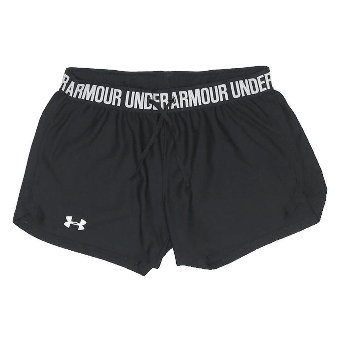 UNDER ARMOUR Womens Black Gym Running Shorts XS W26 Drawstring Waist Elastic