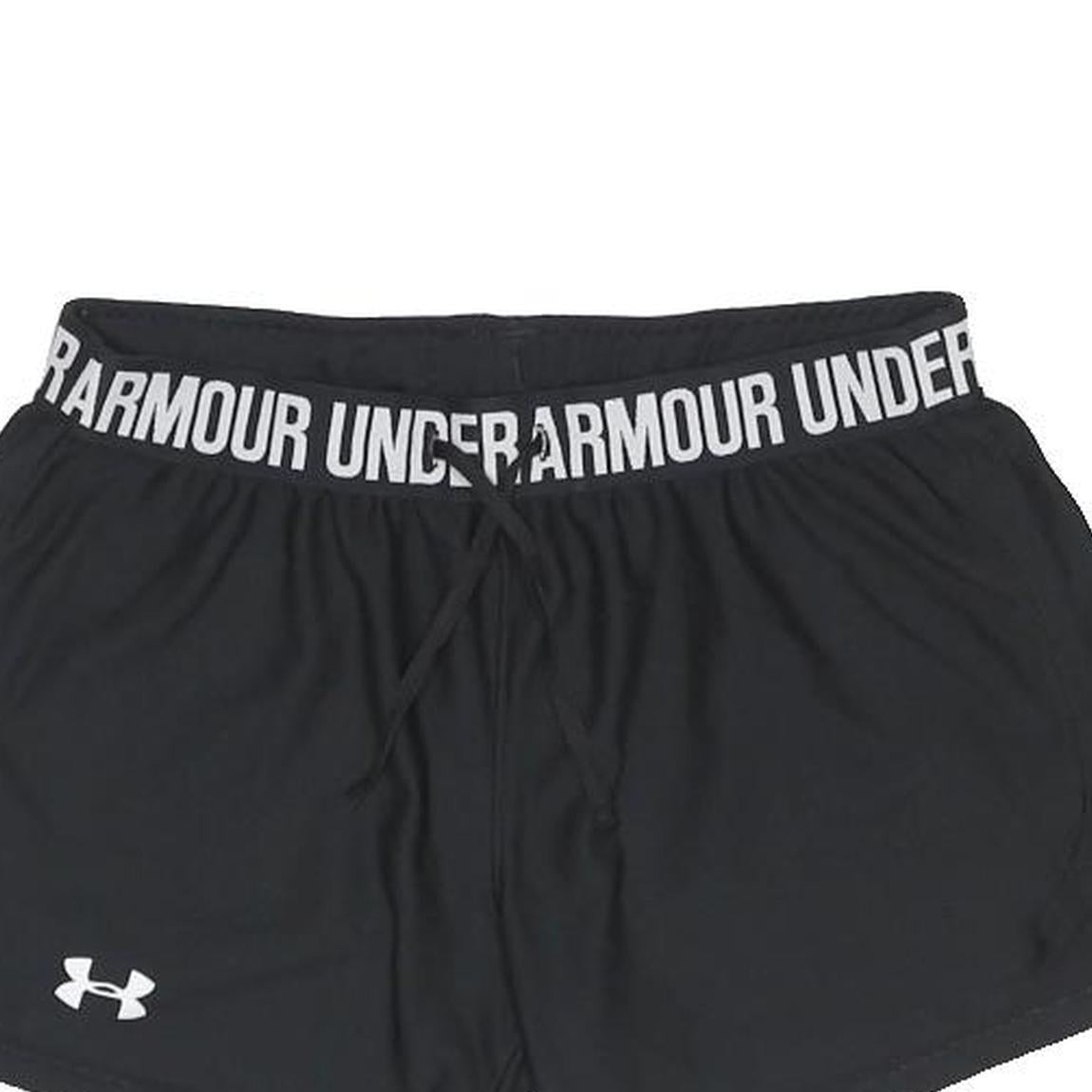 UNDER ARMOUR Womens Black Gym Running Shorts XS W26 Drawstring Waist Elastic