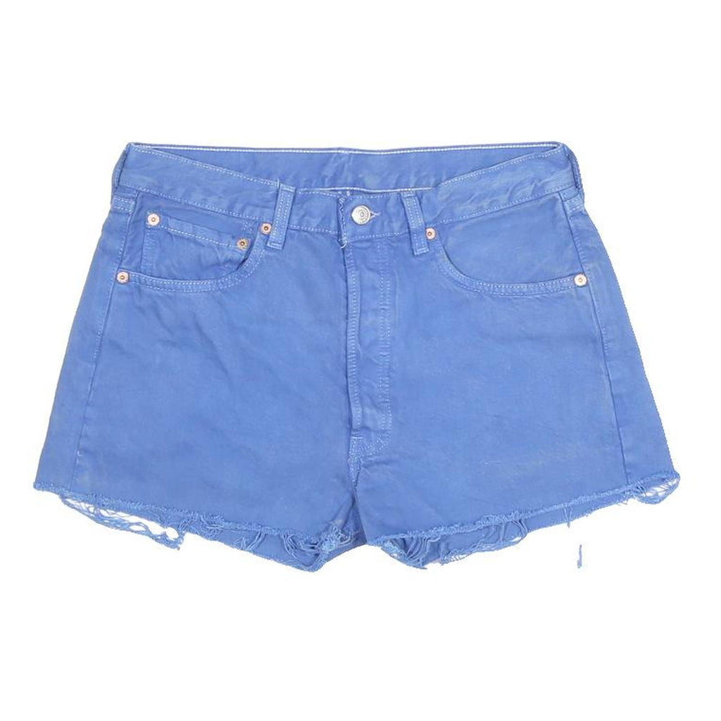LEVI'S Womens Blue Casual Denim Shorts M W30 Frayed Hem Relaxed Fit Cotton