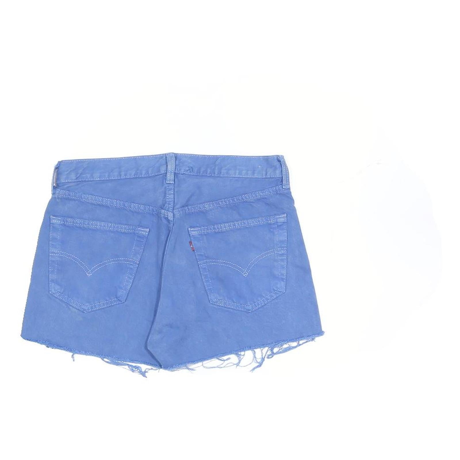 LEVI'S Womens Blue Casual Denim Shorts M W30 Frayed Hem Relaxed Fit Cotton