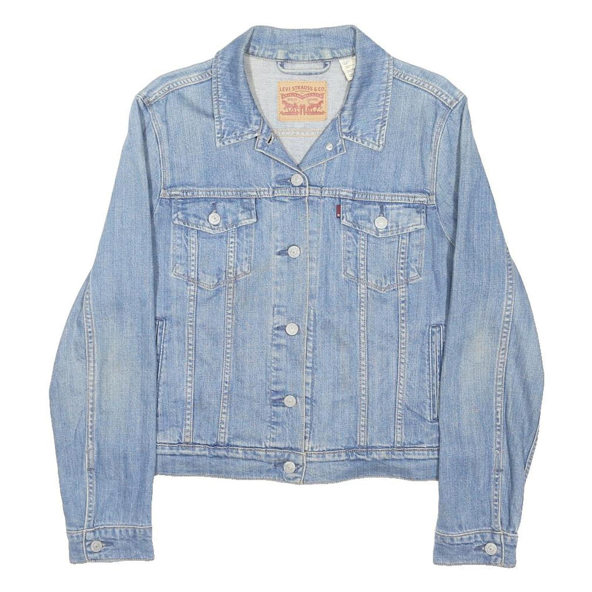 LEVI'S Girls Blue Denim Button Jacket XL Cotton Blend Classic Fit Jean Style