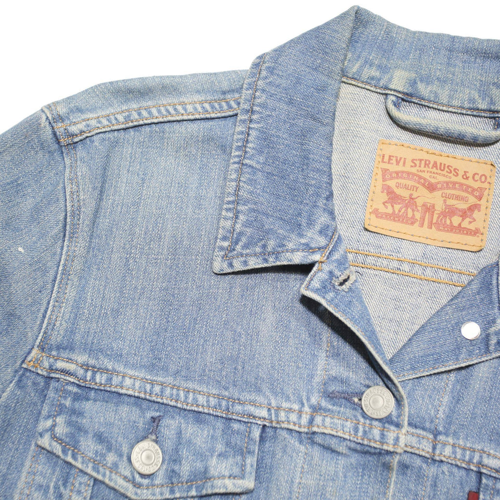 LEVI'S Girls Blue Denim Button Jacket XL Cotton Blend Classic Fit Jean Style