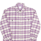 LEE Mens Purple & White Check Flannel Zip Jacket XS Shirt Style Lightweight
