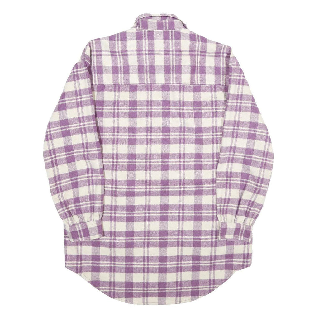 LEE Mens Purple & White Check Flannel Zip Jacket XS Shirt Style Lightweight