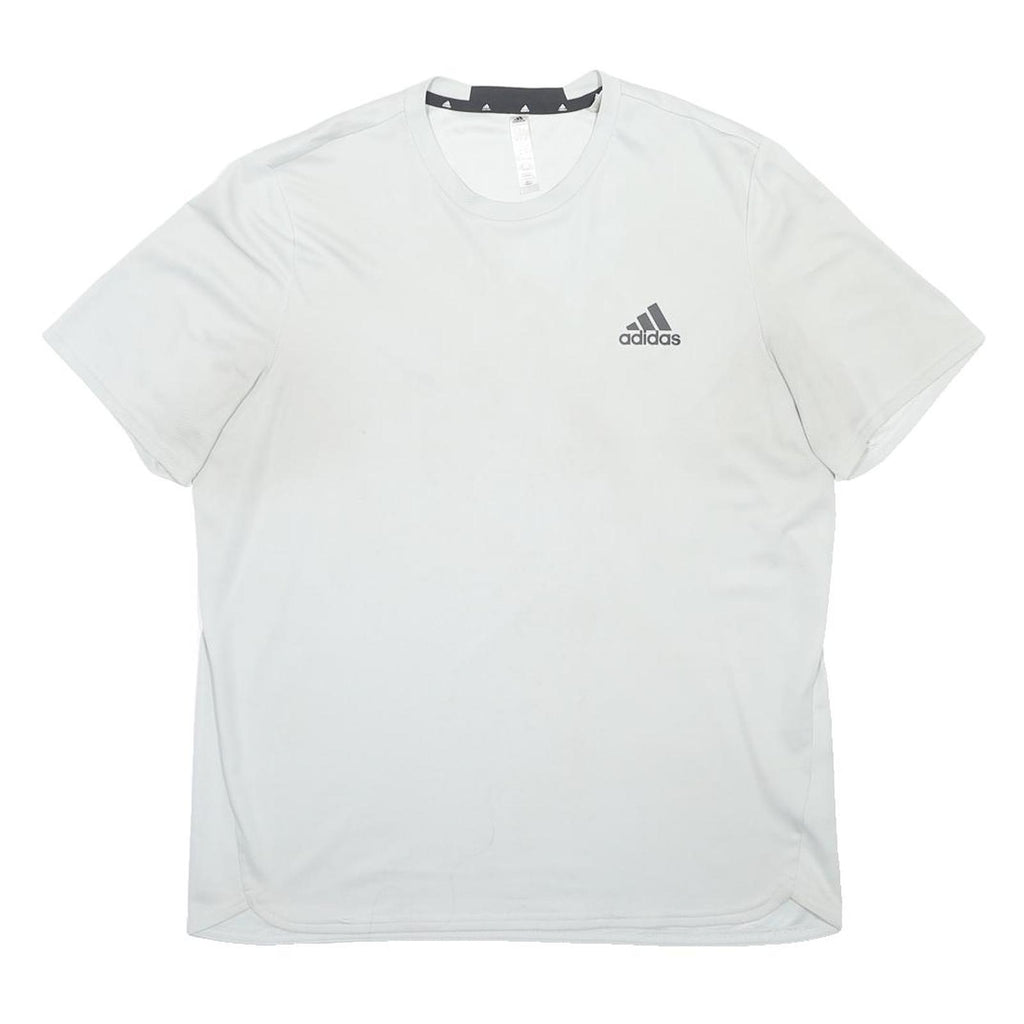 ADIDAS Mens White L Short Sleeve Crew Neck Logo Graphic Polyester T-Shirt