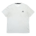 ADIDAS Mens White L Short Sleeve Crew Neck Logo Graphic Polyester T-Shirt