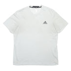 ADIDAS Mens White L Short Sleeve Crew Neck Logo Graphic Polyester T-Shirt