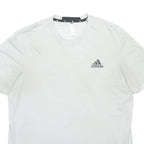 ADIDAS Mens White L Short Sleeve Crew Neck Logo Graphic Polyester T-Shirt