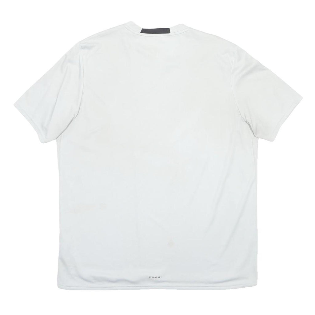 ADIDAS Mens White L Short Sleeve Crew Neck Logo Graphic Polyester T-Shirt