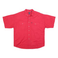 PANHANDLE Mens Red Cotton Short Sleeve Shirt XL Button Pocket Casual Western