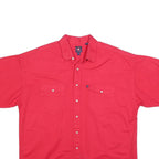 PANHANDLE Mens Red Cotton Short Sleeve Shirt XL Button Pocket Casual Western
