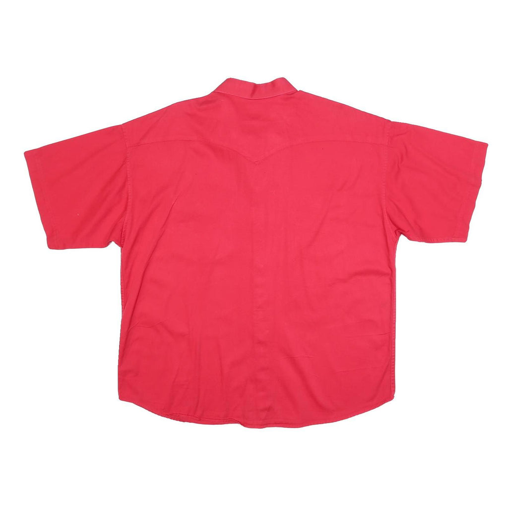PANHANDLE Mens Red Cotton Short Sleeve Shirt XL Button Pocket Casual Western