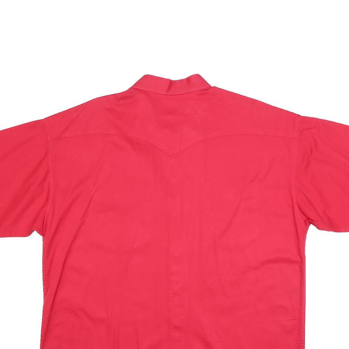 PANHANDLE Mens Red Cotton Short Sleeve Shirt XL Button Pocket Casual Western