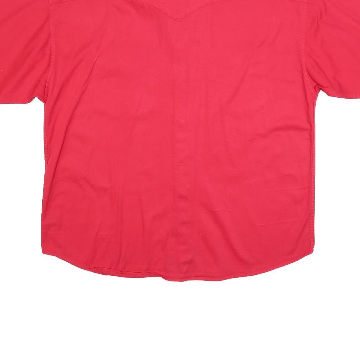 PANHANDLE Mens Red Cotton Short Sleeve Shirt XL Button Pocket Casual Western