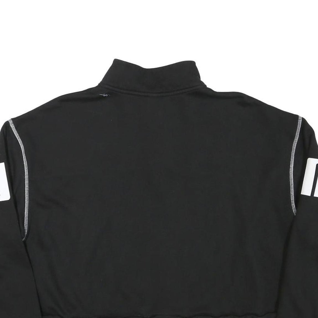 PUMA Womens Black 1/4 Zip XL Logo Print Cropped Sweatshirt