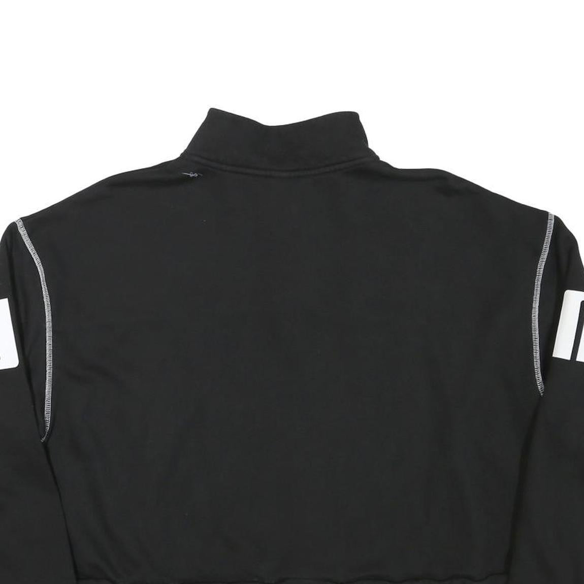PUMA Womens Black 1/4 Zip XL Logo Print Cropped Sweatshirt