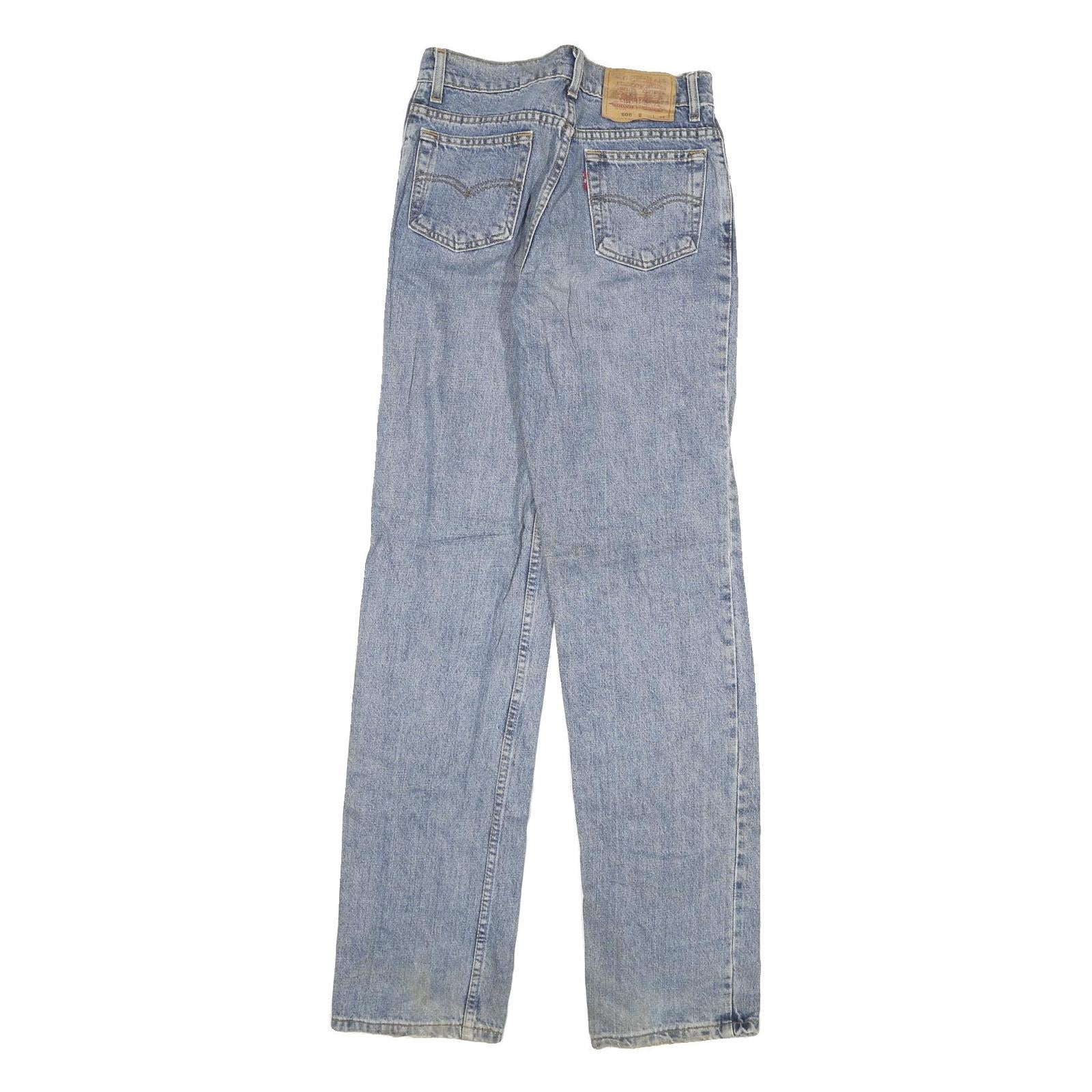 LEVI'S 506 Mens Jeans Blue Regular Straight Denim Light W26 L32 Classic Fit Zip