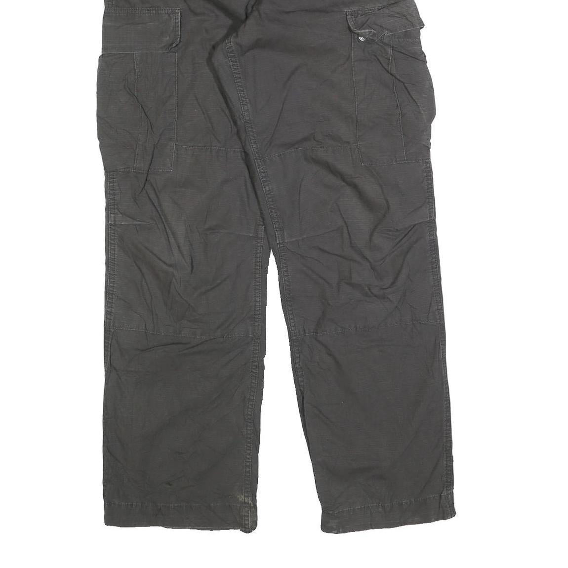 CARHARTT Mens Relaxed Black Cargo Cotton Blend Trousers W30 L32 Workwear