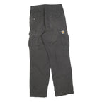 CARHARTT Mens Relaxed Black Cargo Cotton Blend Trousers W30 L32 Workwear