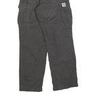 CARHARTT Mens Relaxed Black Cargo Cotton Blend Trousers W30 L32 Workwear