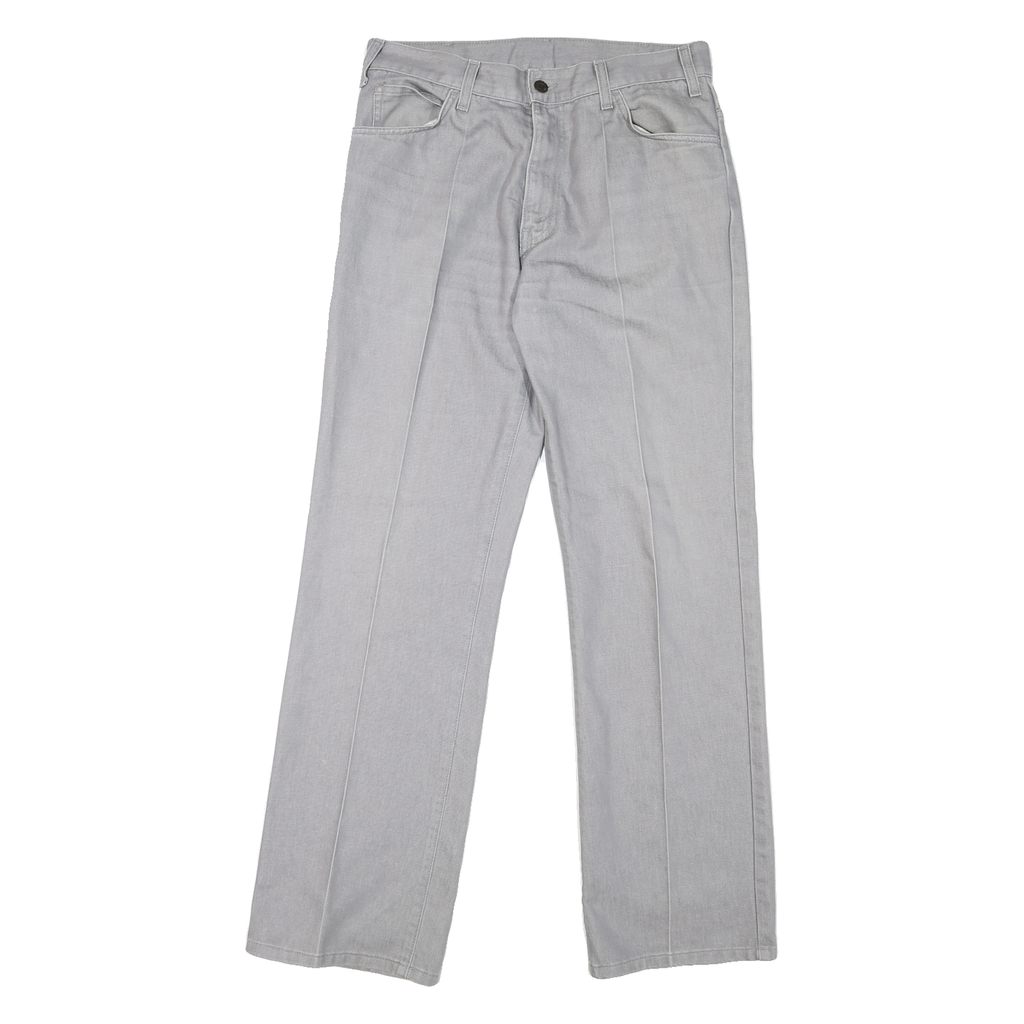 LEVI'S Mens Classic Grey Cotton Blend Zip Trousers W33 L32 Comfortable Stylish