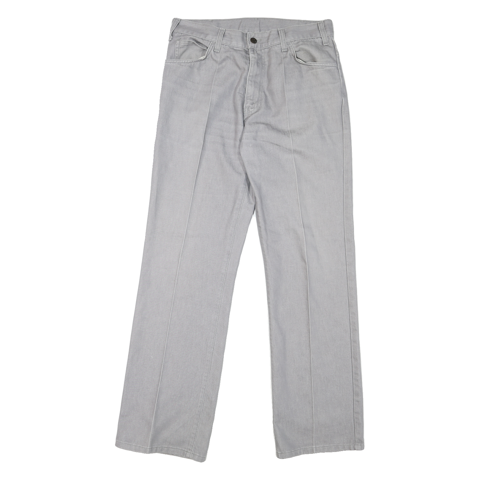 LEVI'S Mens Classic Grey Cotton Blend Zip Trousers W33 L32 Comfortable Stylish