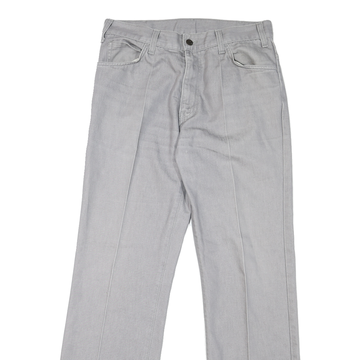 LEVI'S Mens Classic Grey Cotton Blend Zip Trousers W33 L32 Comfortable Stylish