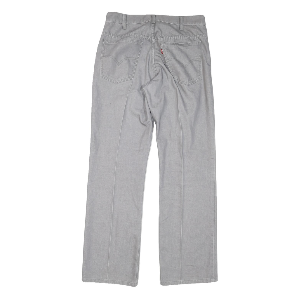 LEVI'S Mens Classic Grey Cotton Blend Zip Trousers W33 L32 Comfortable Stylish