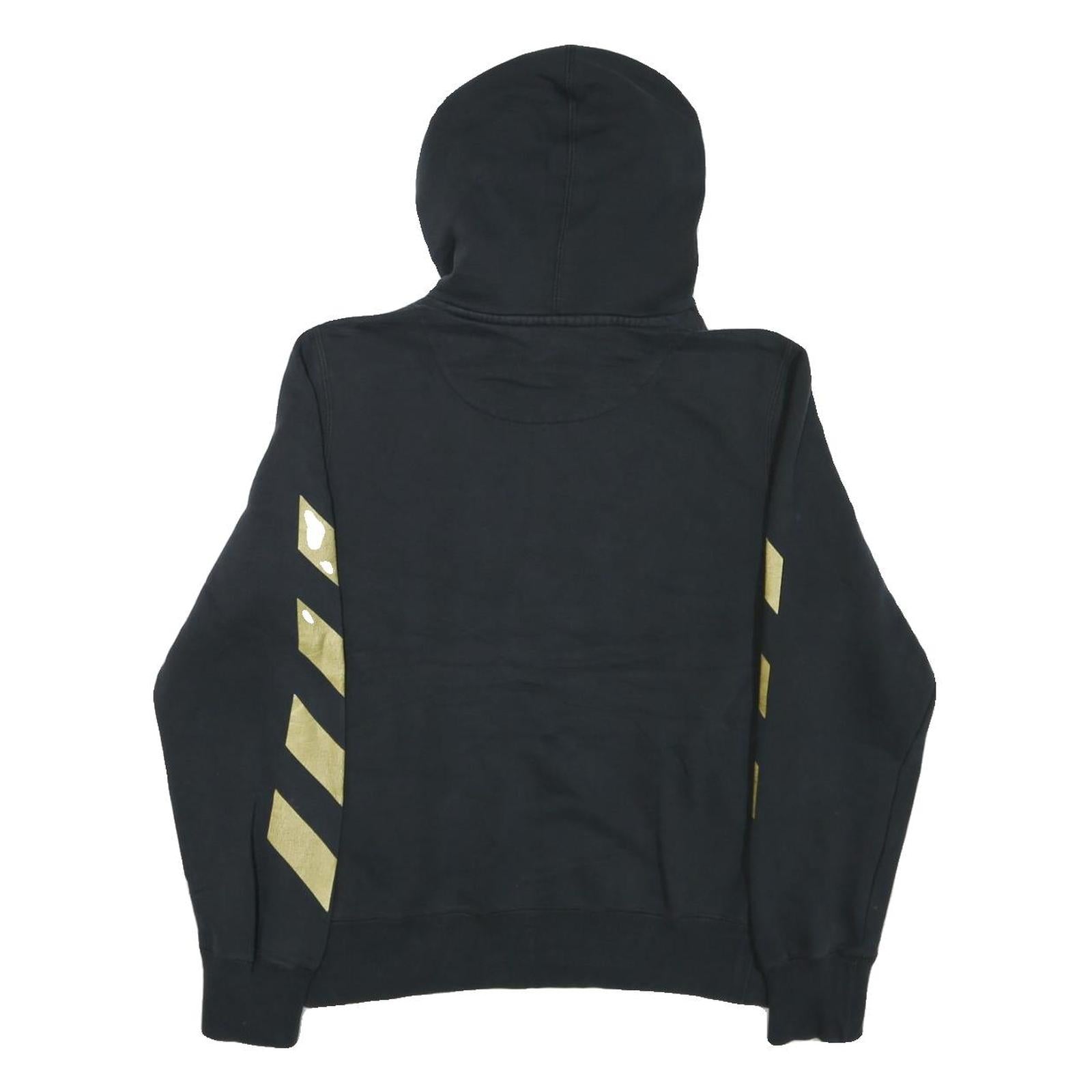 NIKE Mens Black & Gold Graphic Pullover Hoodie S Sportswear Sweatshirt