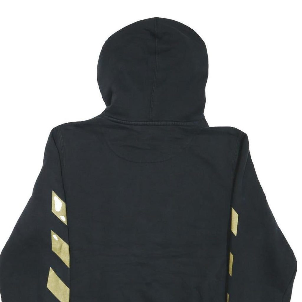 NIKE Mens Black & Gold Graphic Pullover Hoodie S Sportswear Sweatshirt