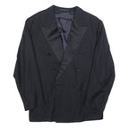 BOSS HUGO BOSS Mens Black Double Breasted Wool Jacket M Satin Lapel Classic Fit