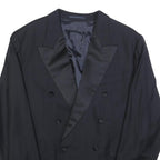 BOSS HUGO BOSS Mens Black Double Breasted Wool Jacket M Satin Lapel Classic Fit
