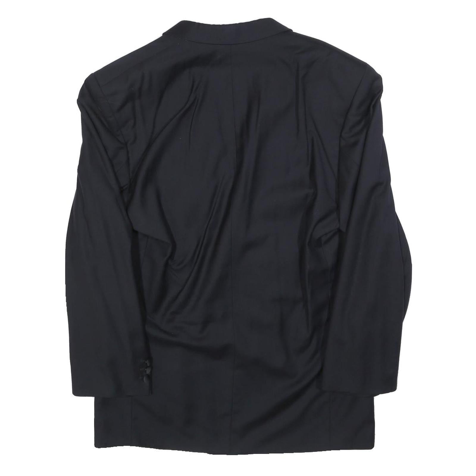 BOSS HUGO BOSS Mens Black Double Breasted Wool Jacket M Satin Lapel Classic Fit