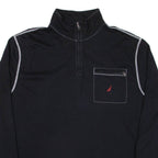 NAUTICA Mens Sweatshirt Black 1/4 Zip 2XL
