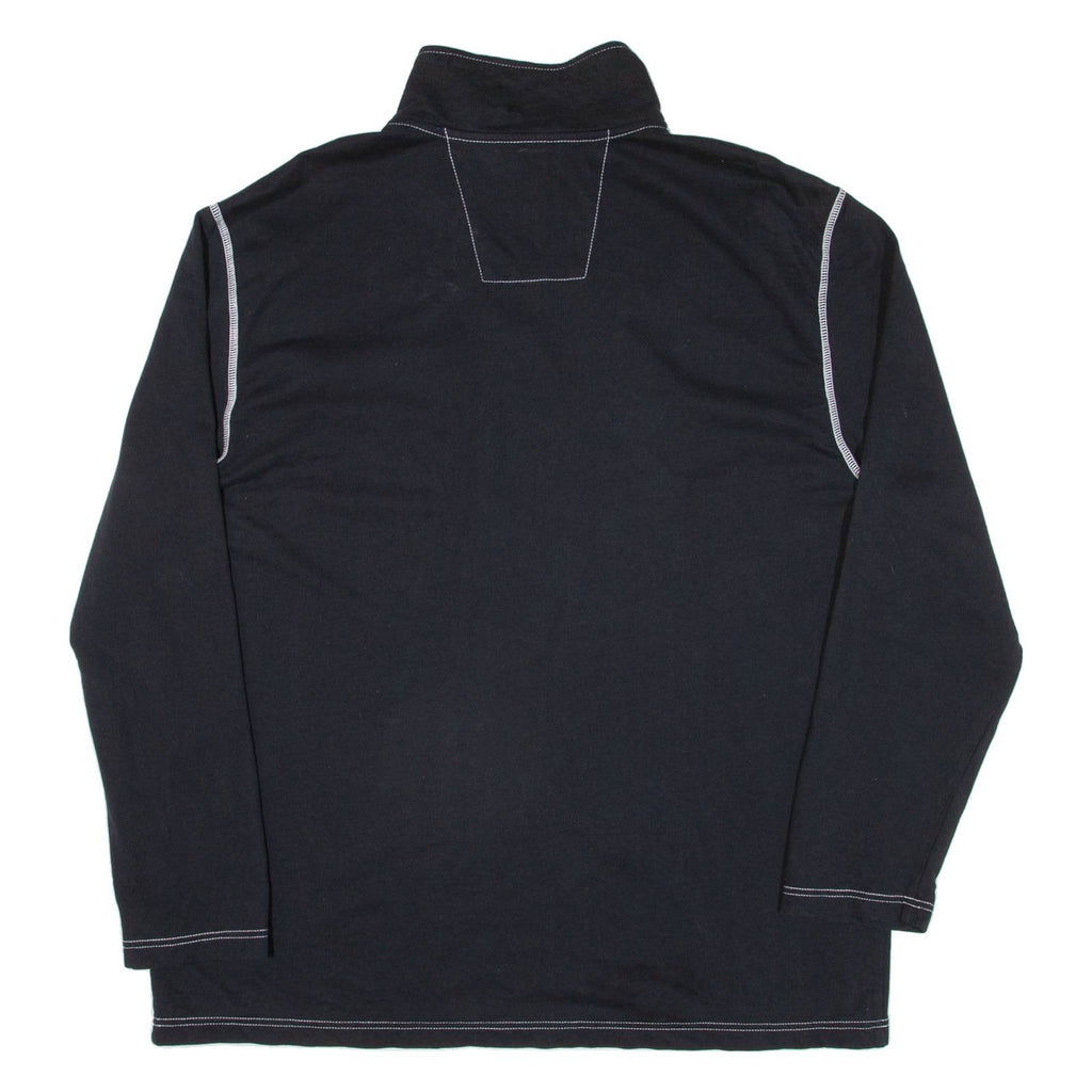 NAUTICA Mens Sweatshirt Black 1/4 Zip 2XL