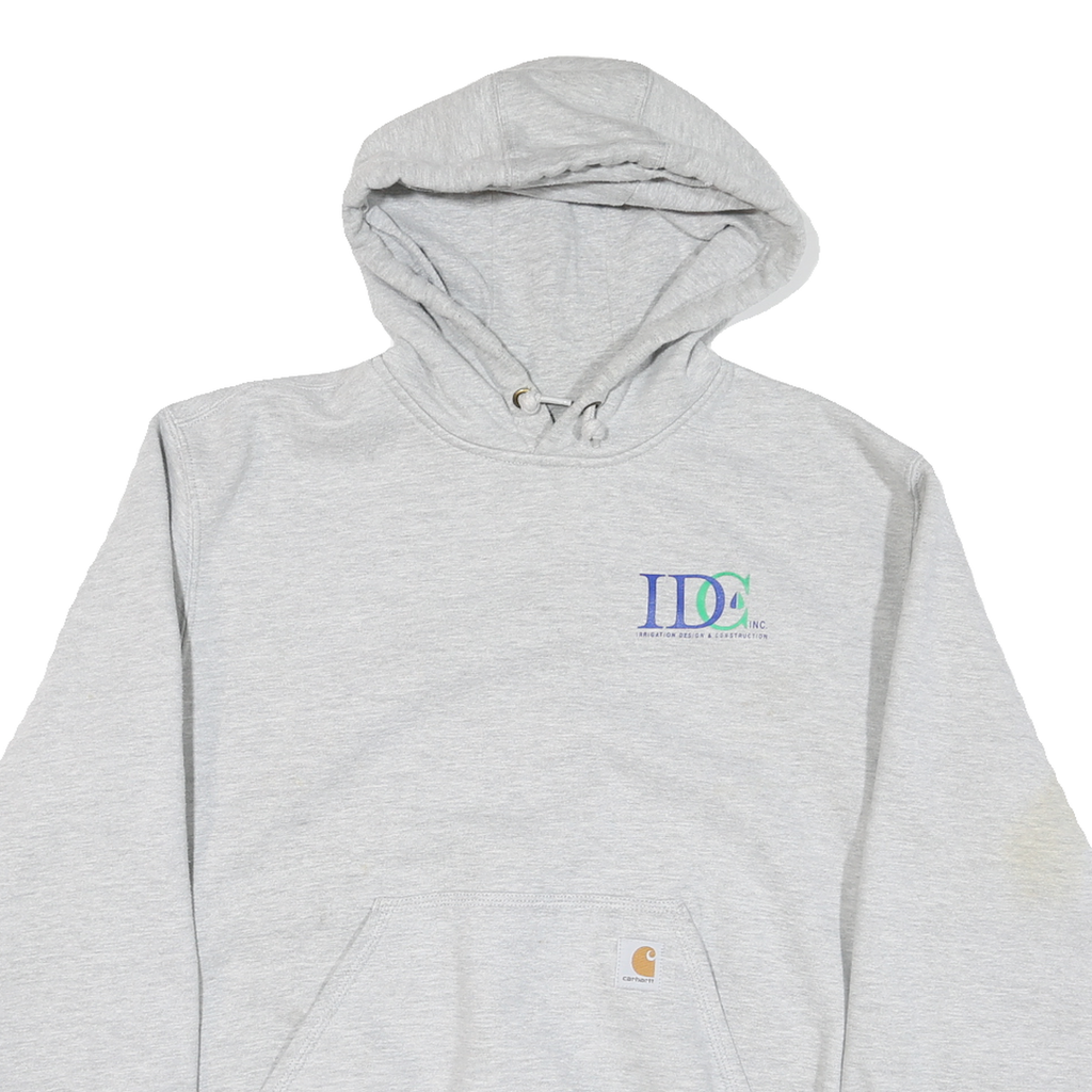 CARHARTT Mens Grey Cotton Blend Pullover Hoodie L Irrigation Design Construction