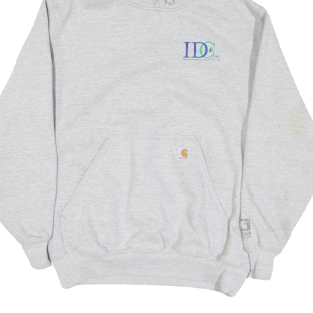 CARHARTT Mens Grey Cotton Blend Pullover Hoodie L Irrigation Design Construction