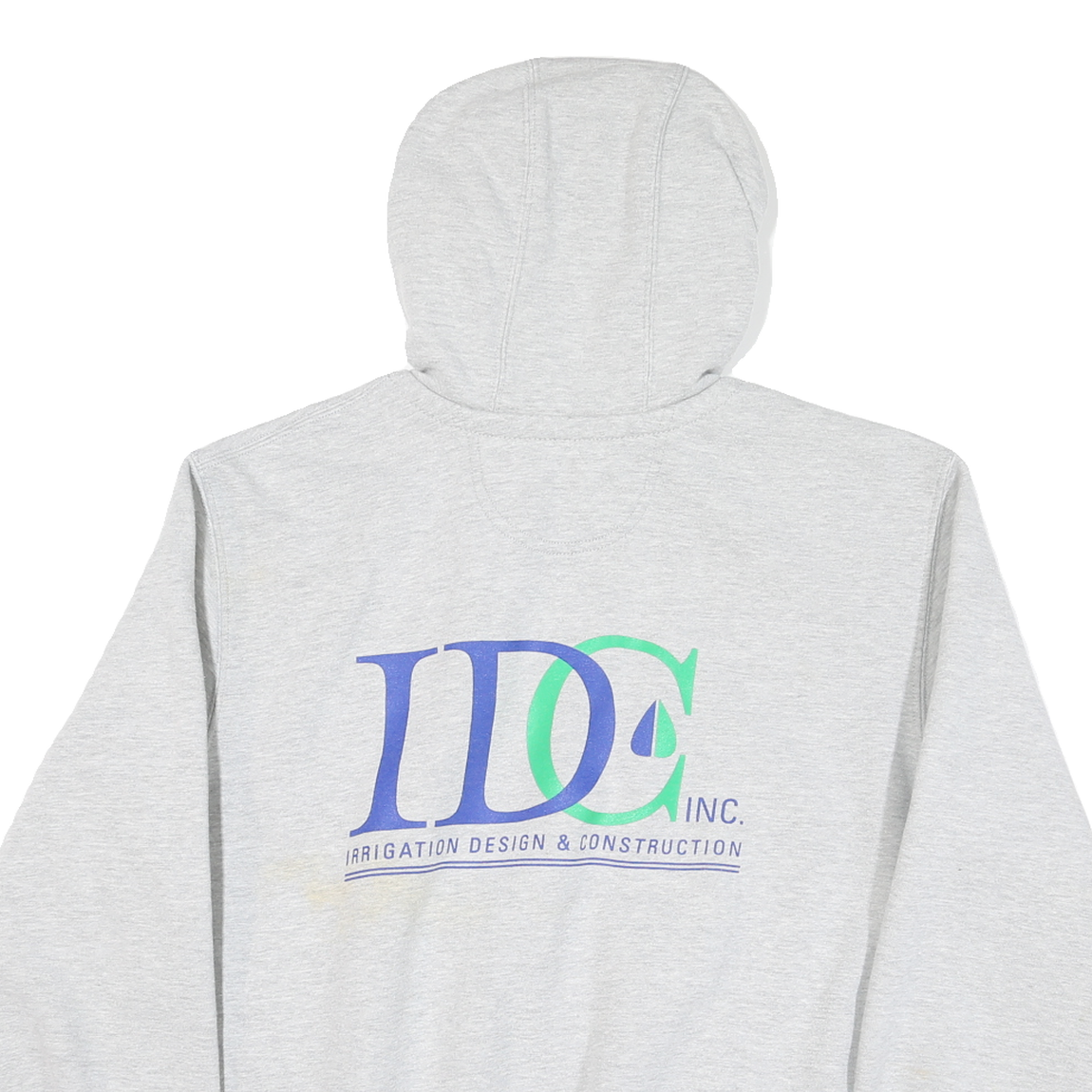 CARHARTT Mens Grey Cotton Blend Pullover Hoodie L Irrigation Design Construction