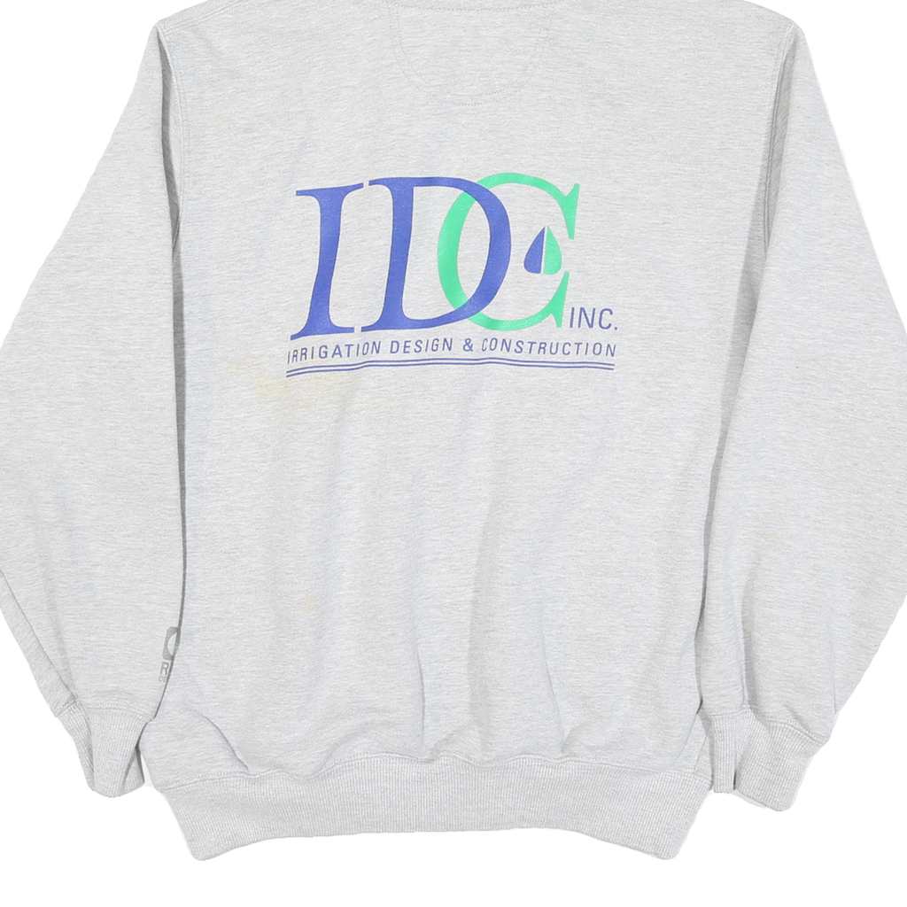 CARHARTT Mens Grey Cotton Blend Pullover Hoodie L Irrigation Design Construction