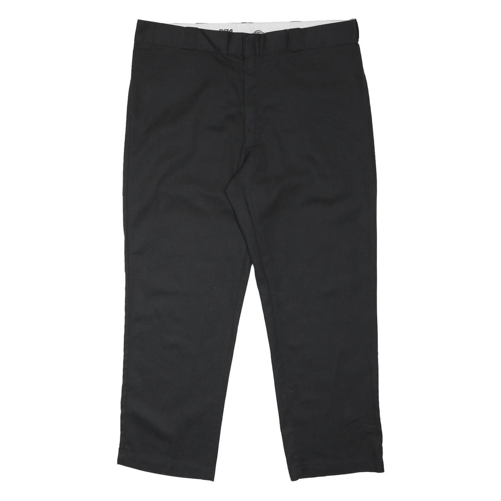 DICKIES Mens Polyester Blend Black Regular Straight Trousers W40 L30 Workwear