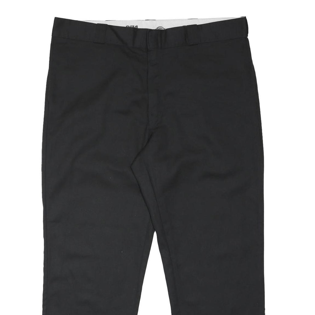DICKIES Mens Polyester Blend Black Regular Straight Trousers W40 L30 Workwear